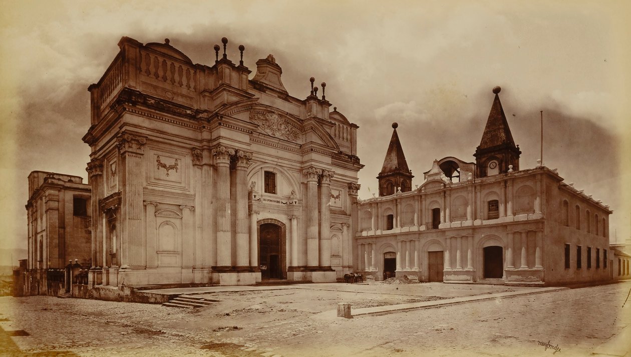 Kostel San Francisco a pošta, Guatemala od Eadweard Muybridge