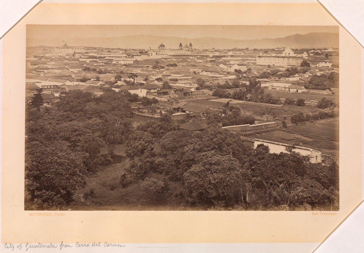 Guatemala City z Cerro del Carmen, Guatemala od Eadweard Muybridge