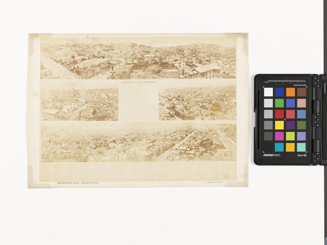 Klíč k Panorama of San Francisco, z California Street Hill od Eadweard Muybridge