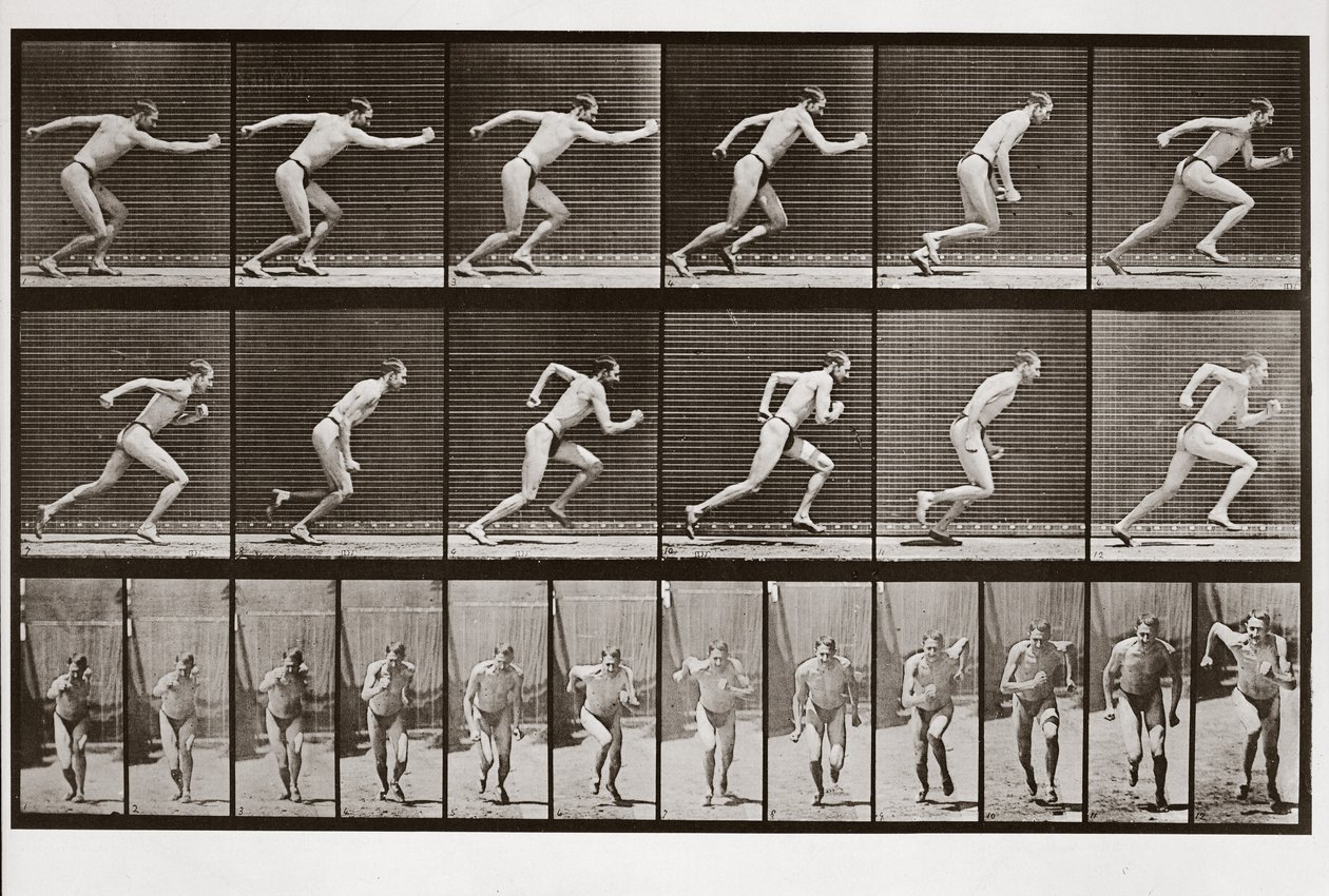 Muž běží, deska 59 z Animal Locomotion, 1887 od Eadweard Muybridge