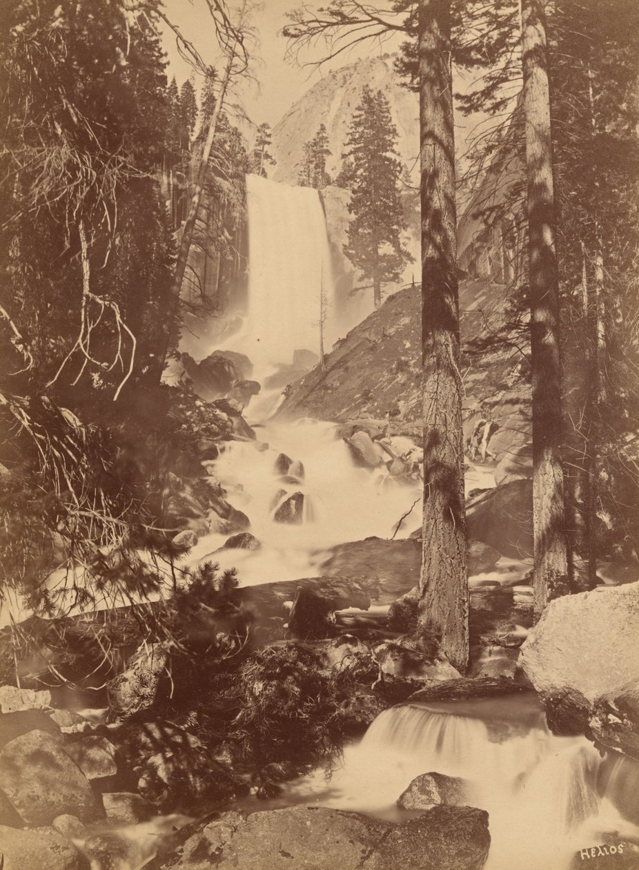 Pi-wy-ack (Diamantový katarakt), Vernal Falls, Yosemitské údolí, Kalifornie, 1867 (foto) od Eadweard Muybridge