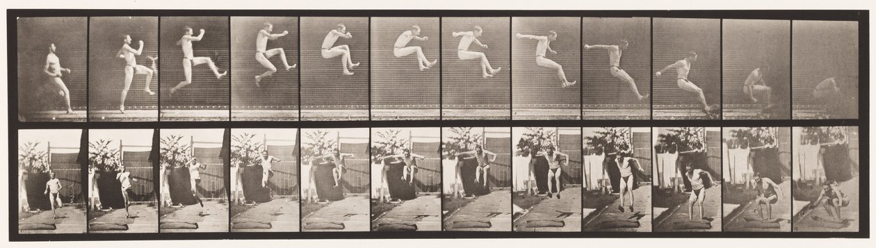 Talíř 159. Skákání; Běh na skok (boty) od Eadweard Muybridge