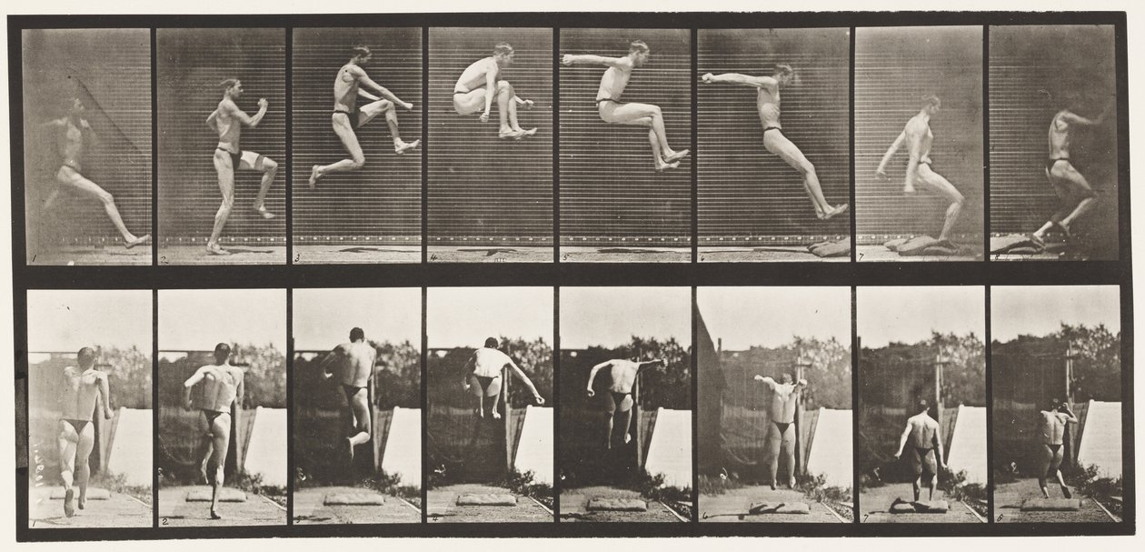 Talíř 160. Skákání; Běh na skok (boty) od Eadweard Muybridge