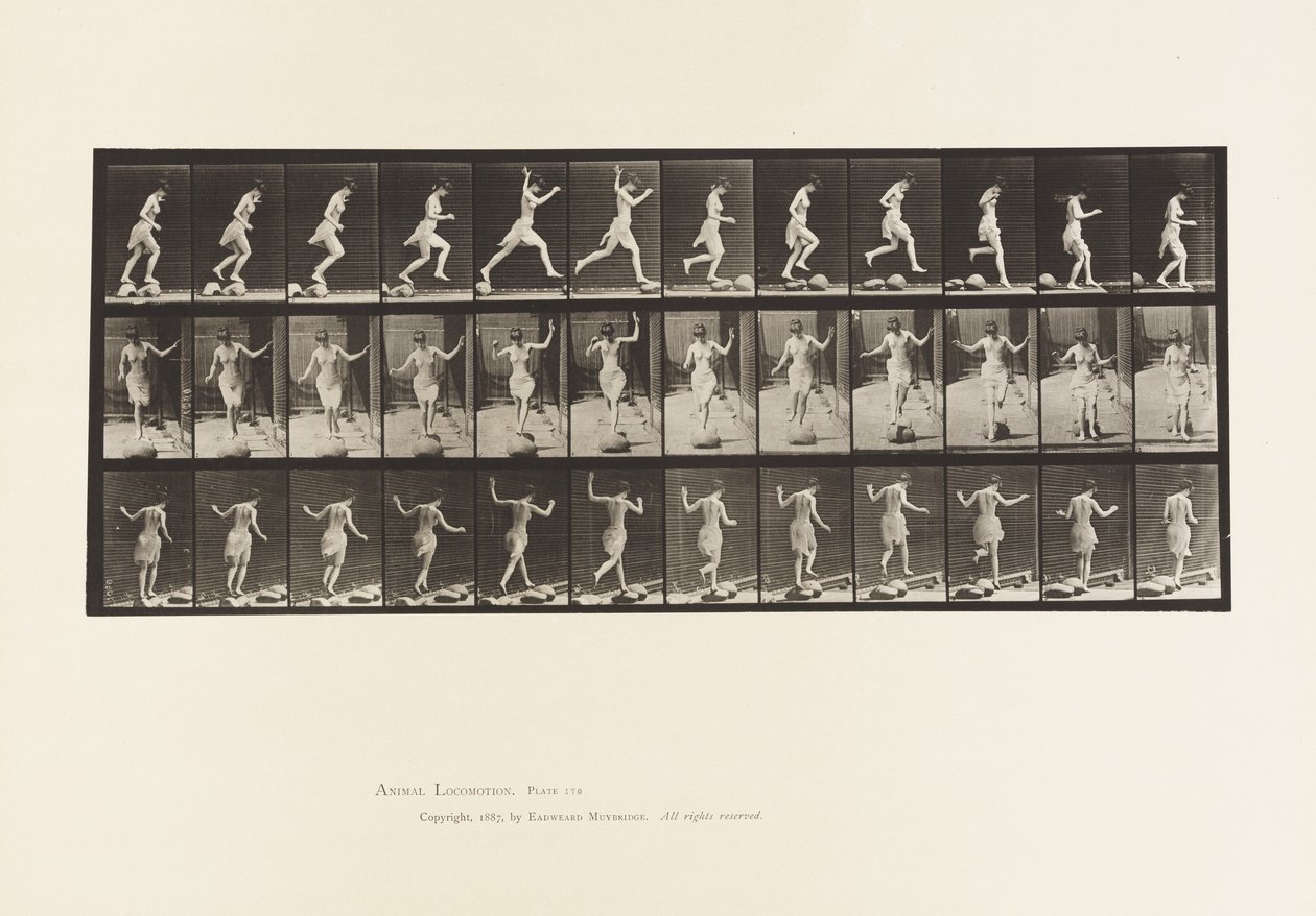 Deska 170. Od kamene ke kameni přes potok, 1885 od Eadweard Muybridge