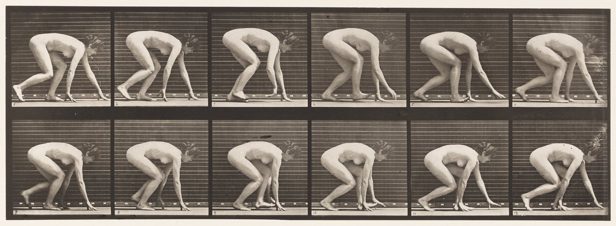 Talíř 183. Chůze po rukou a nohou od Eadweard Muybridge