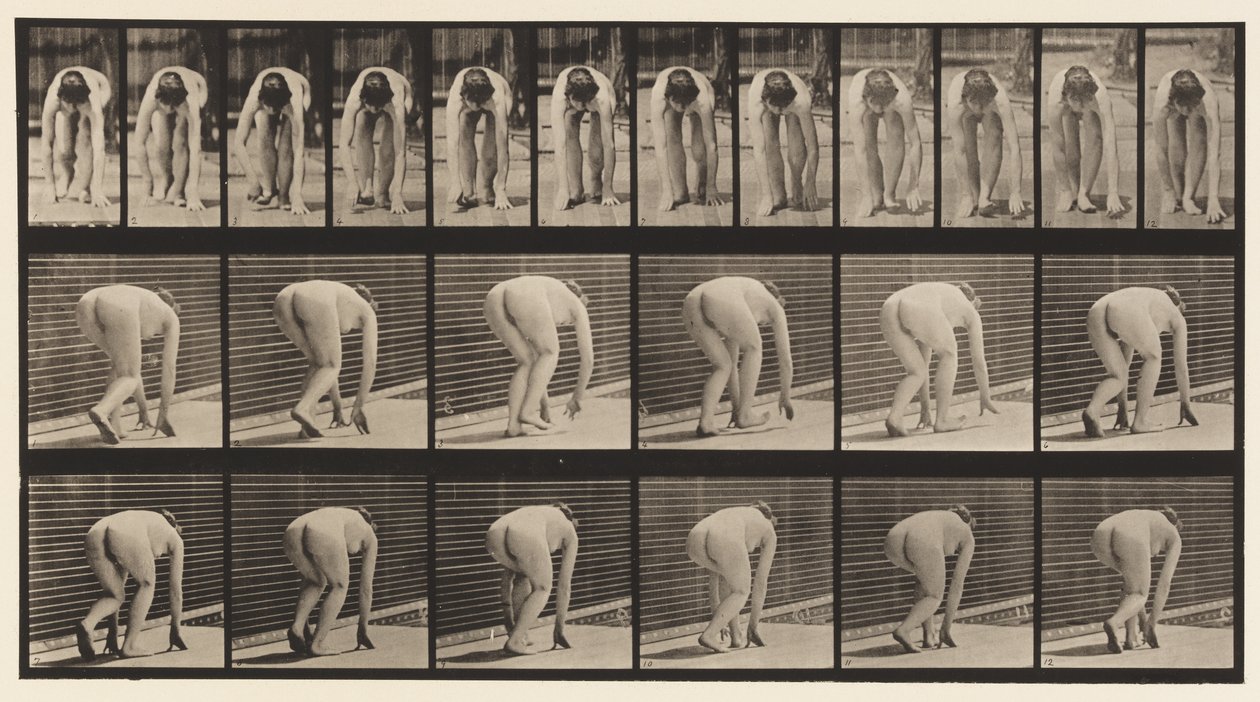 Talíř 184. Chůze po rukou a nohou od Eadweard Muybridge