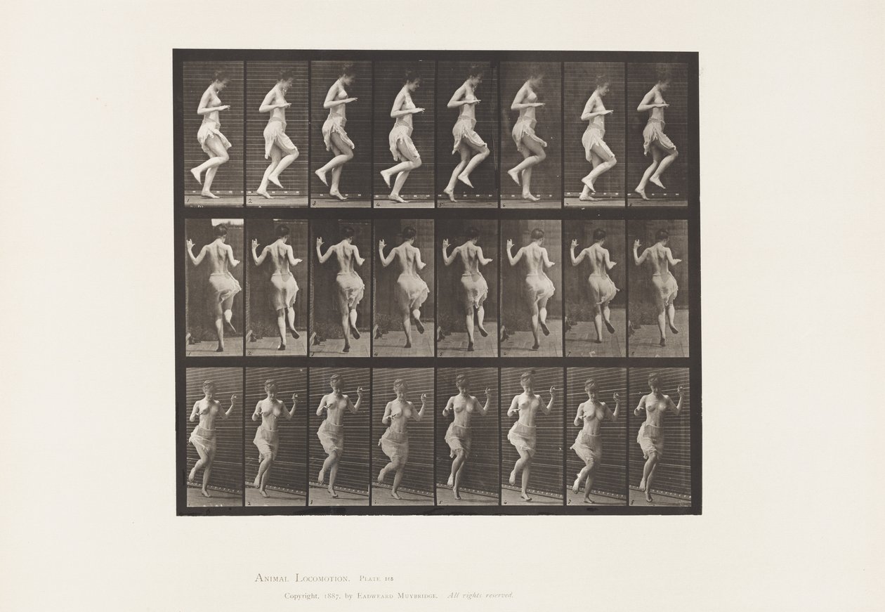 Talíř 185. Poskakování na levé noze, 1885 od Eadweard Muybridge