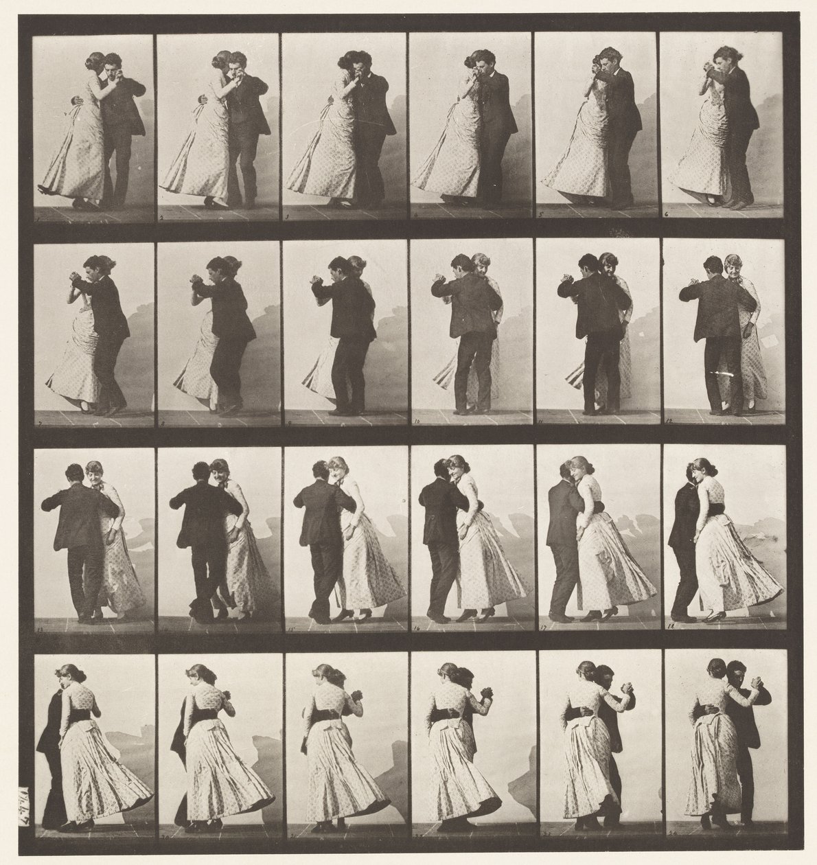 Talíř 197. Tančící valčík, dva modely od Eadweard Muybridge