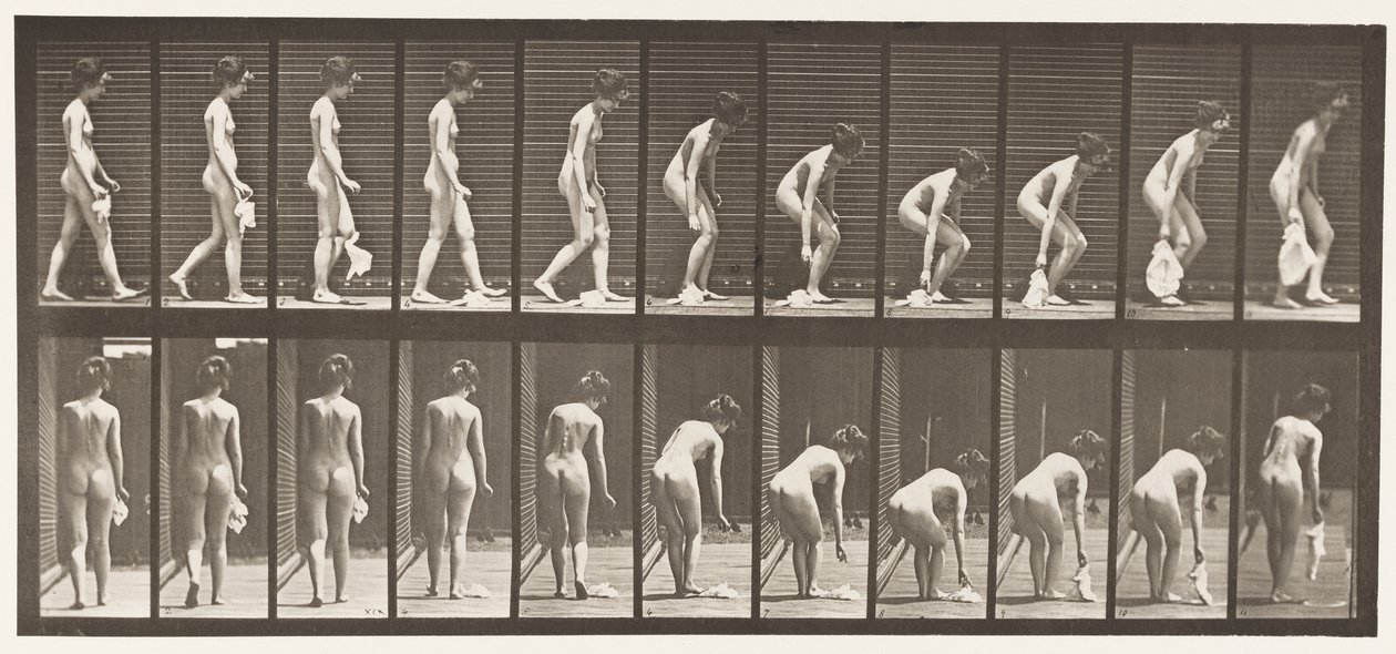 Talíř 202. Upuštění a zvednutí kapesníku od Eadweard Muybridge