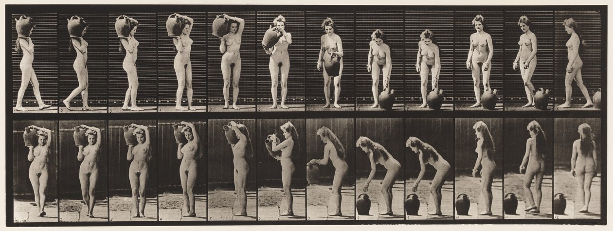 Talíř 226. Vyjmutí nádoby na vodu z ramene na zem a otočení od Eadweard Muybridge