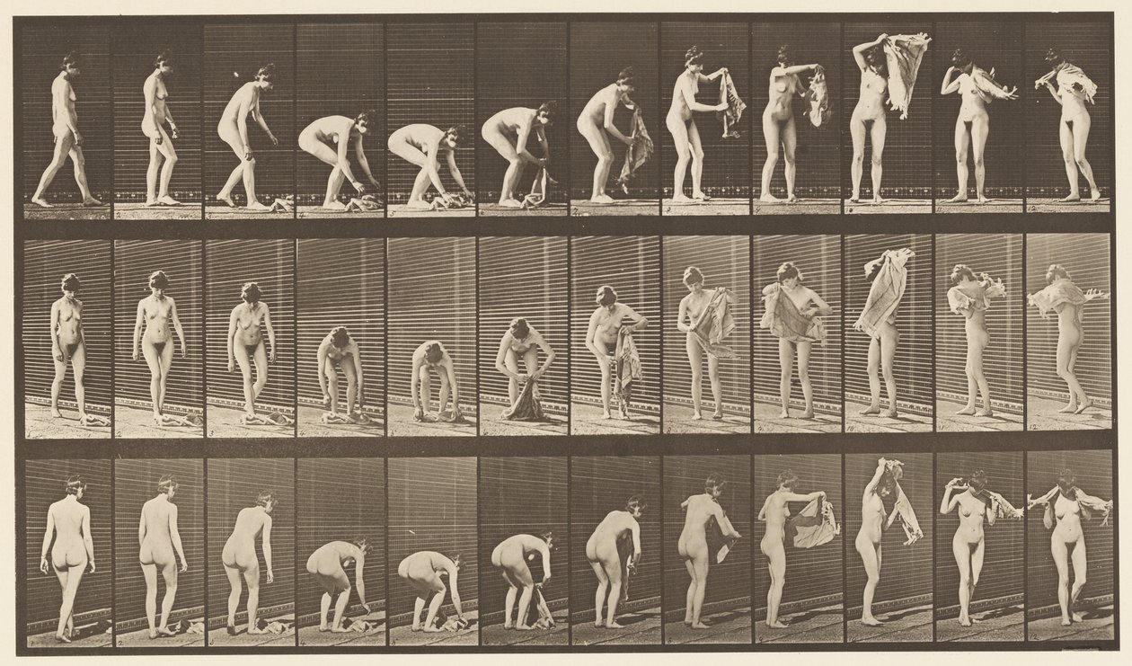 Talíř 227. Zvedající plátno ze země,, 1872-1885 od Eadweard Muybridge