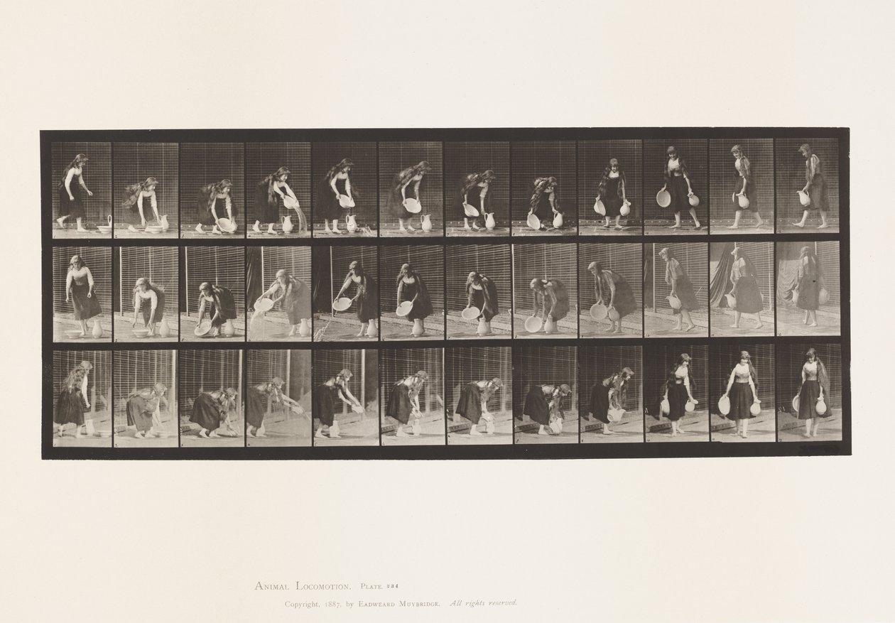 Talíř 234. Zvedání a vyprazdňování nádrže na vodu a otáčení od Eadweard Muybridge