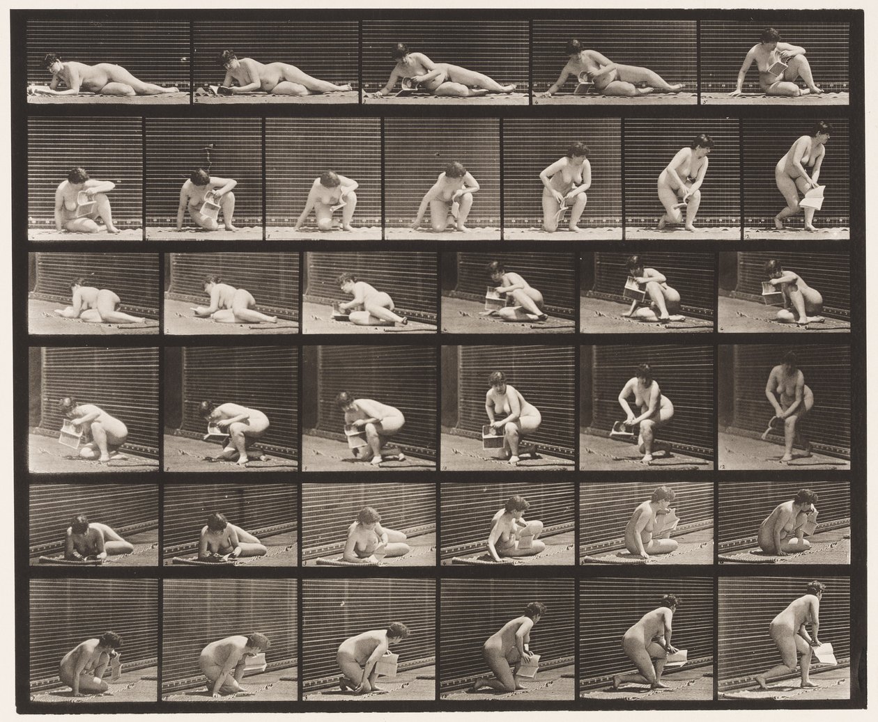 Talíř 270. Vycházející ze země s brožurou v levé ruce od Eadweard Muybridge