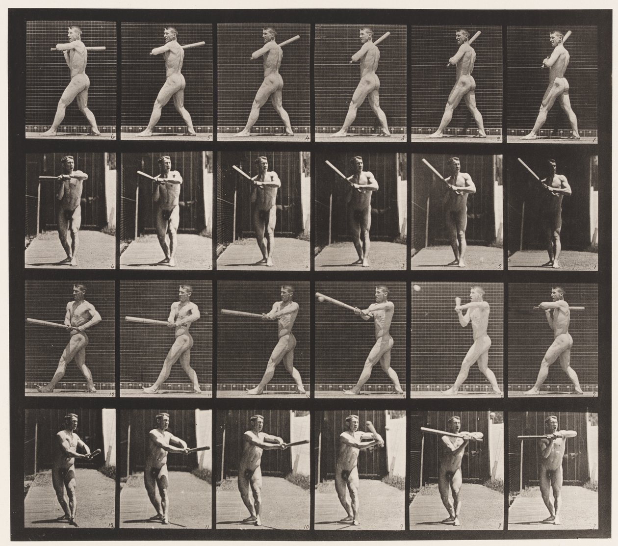 Talíř 274. Base-ball; Odpalování od Eadweard Muybridge