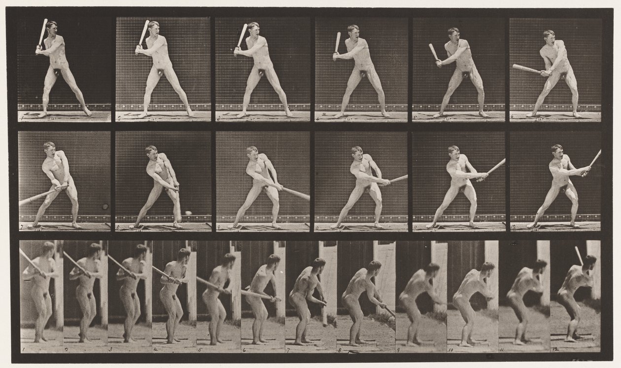 Talíř 275.Base-ball; Pálkování (nízký míček) od Eadweard Muybridge