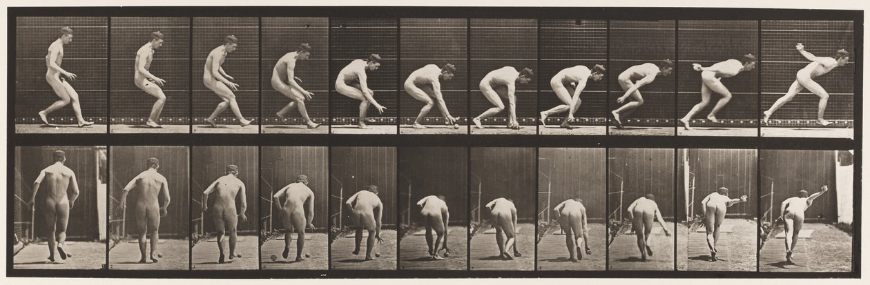 Talíř 287. Base-ball; Běh a zvedání míče od Eadweard Muybridge