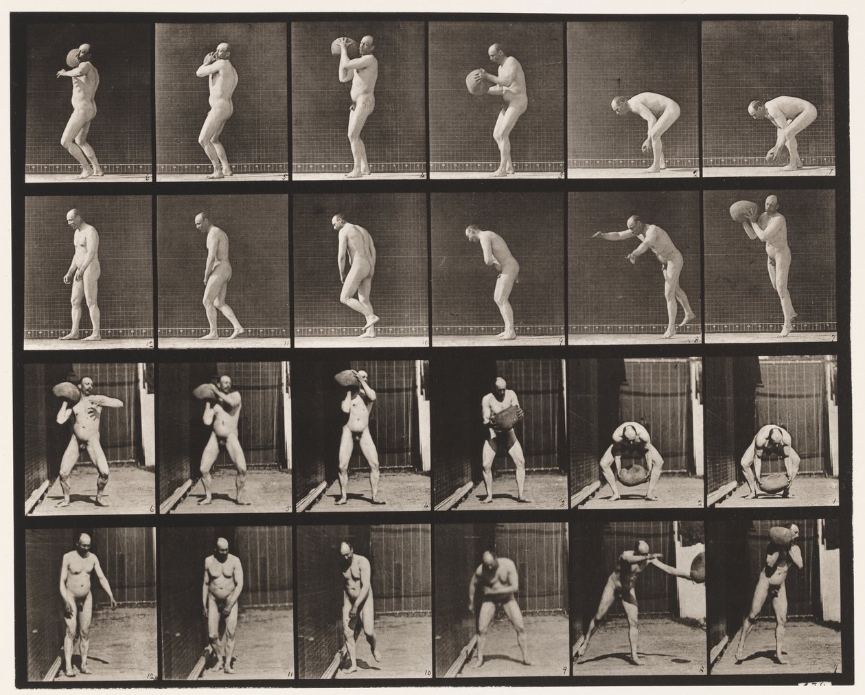 Deska 312. Těžba 75-lb skály od Eadweard Muybridge