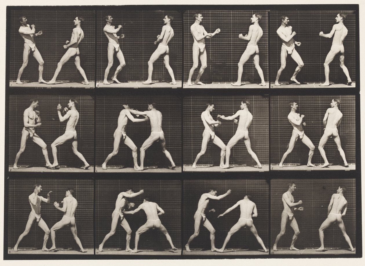 Talíř 338. Boxování; Otevřená ruka (boty) od Eadweard Muybridge