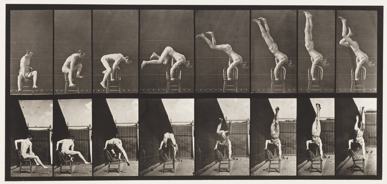 Talíř 373. Acrobat, stiskněte nahoru ze židle od Eadweard Muybridge