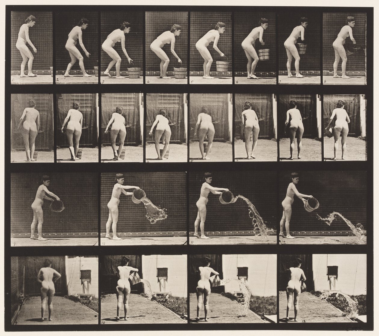 Talíř 401. Vyprázdnění vědra s vodou od Eadweard Muybridge