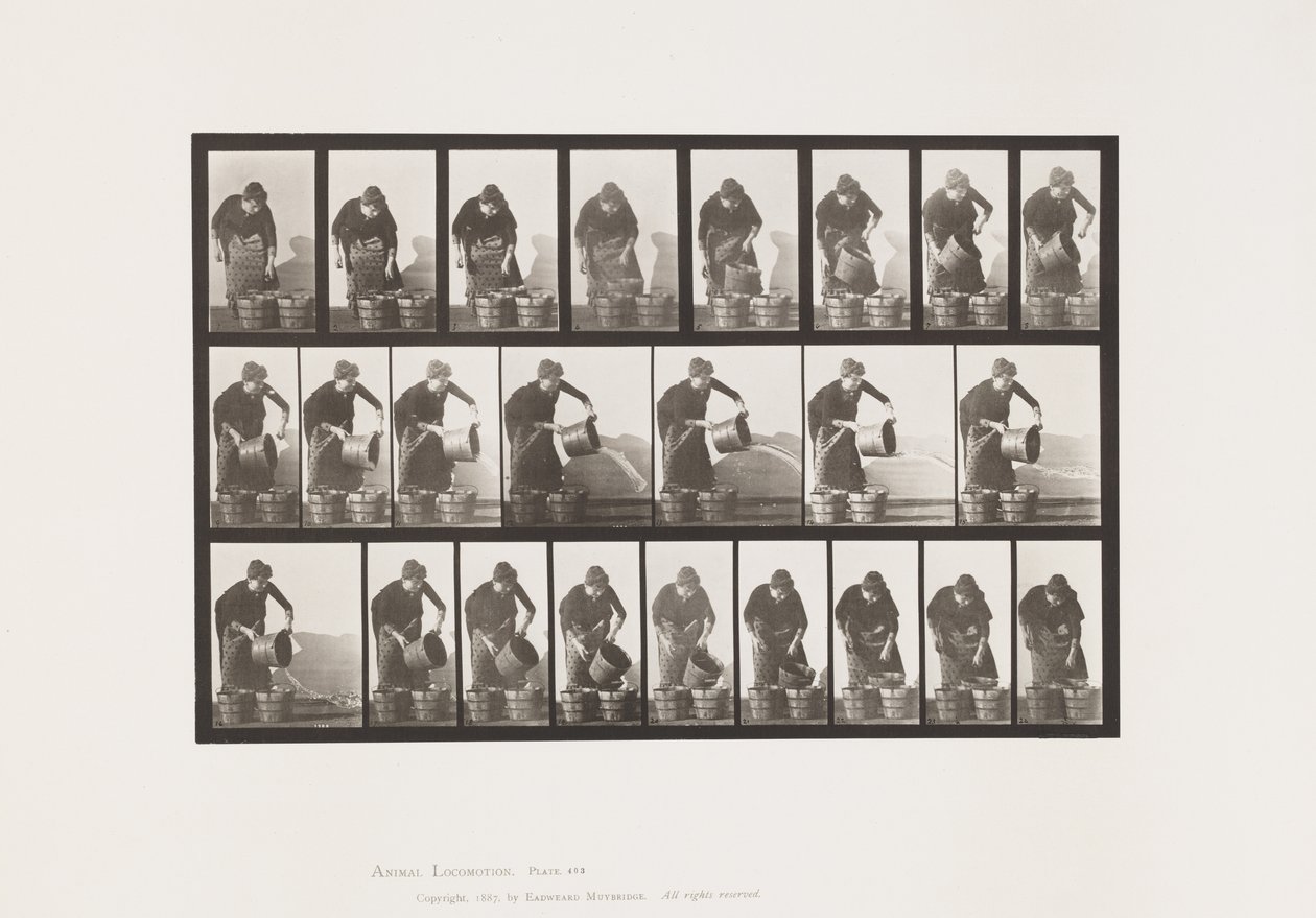 Talíř 403. Vyprázdnění vědra s vodou od Eadweard Muybridge
