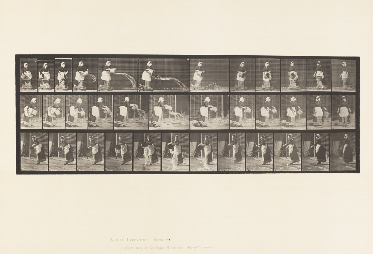 Talíř 404. Vyprázdnění vědra vody, 1885 od Eadweard Muybridge