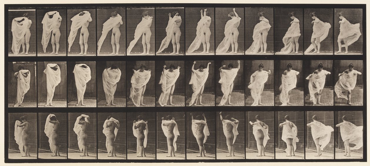 Talíř 416. Záchod, Oblékání od Eadweard Muybridge