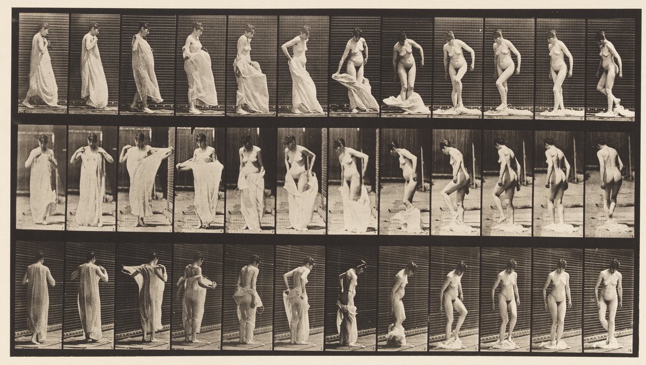 Talíř 431. Záchod; Sundání oblečení od Eadweard Muybridge