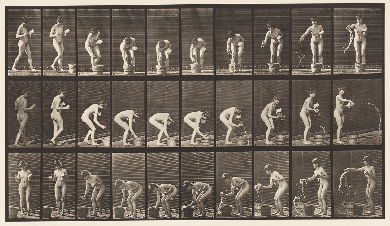 Talíř 440. Naklánění a oplachování sklenice od Eadweard Muybridge