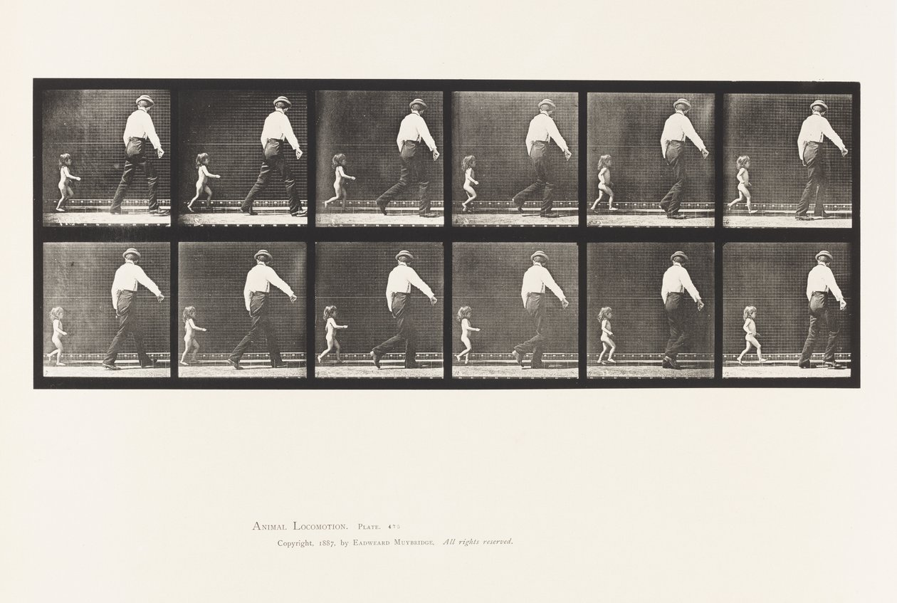 Talíř 470. Dítě 20N, Běh za mužem od Eadweard Muybridge