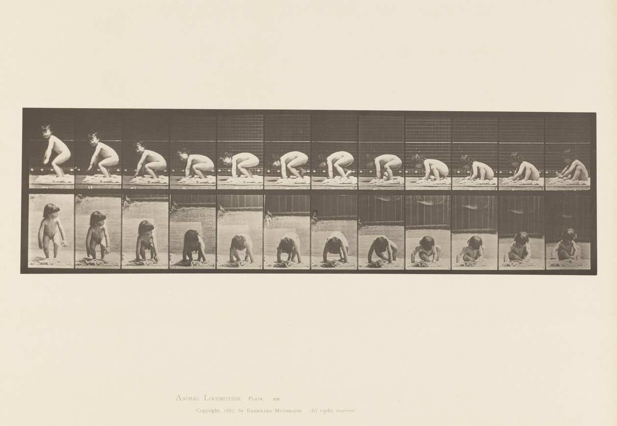 Talíř 479. Dítě, vstávání ze země od Eadweard Muybridge
