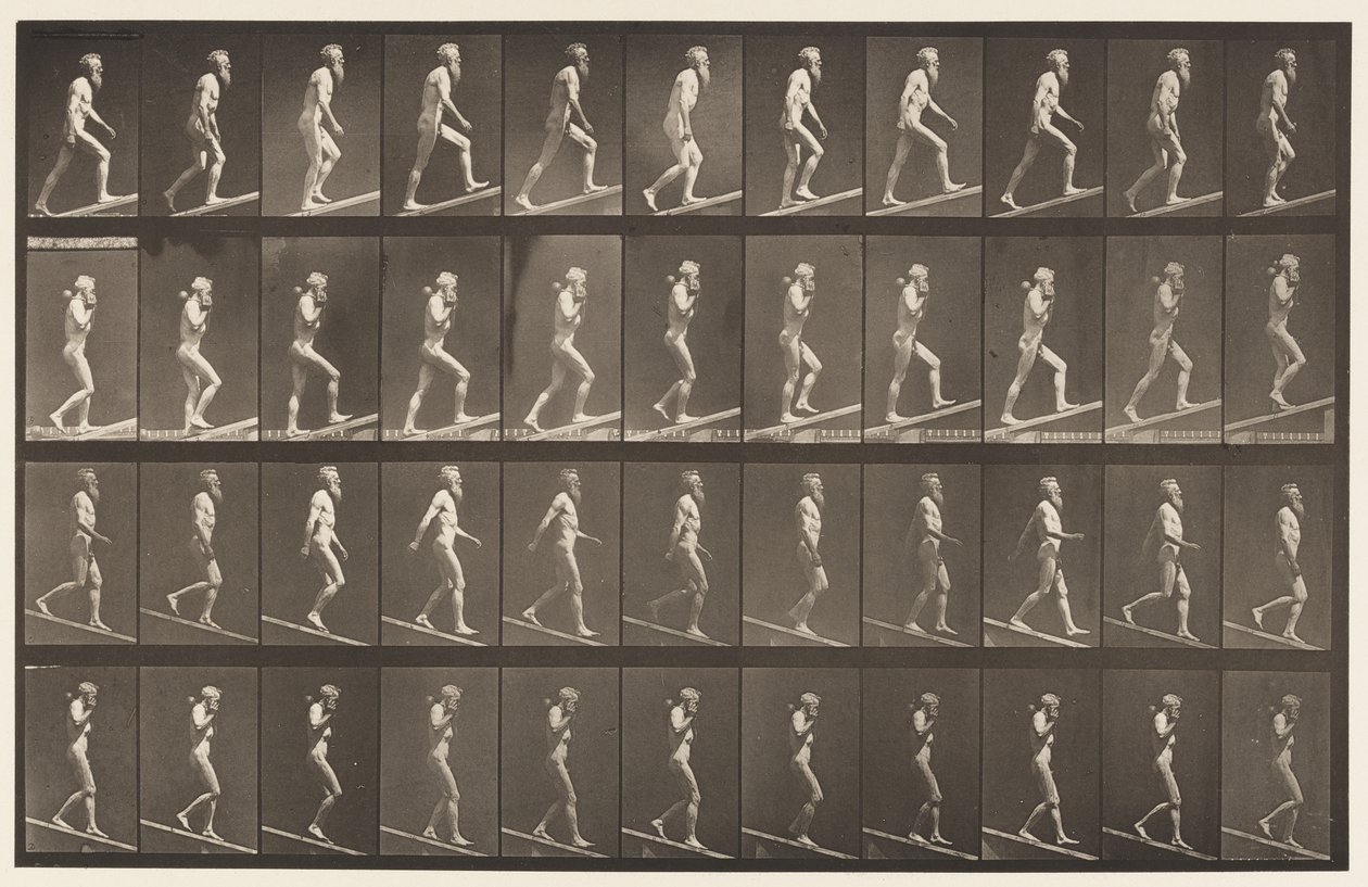 Deska 489. A, Ascending Incline;, 1872-1885 od Eadweard Muybridge