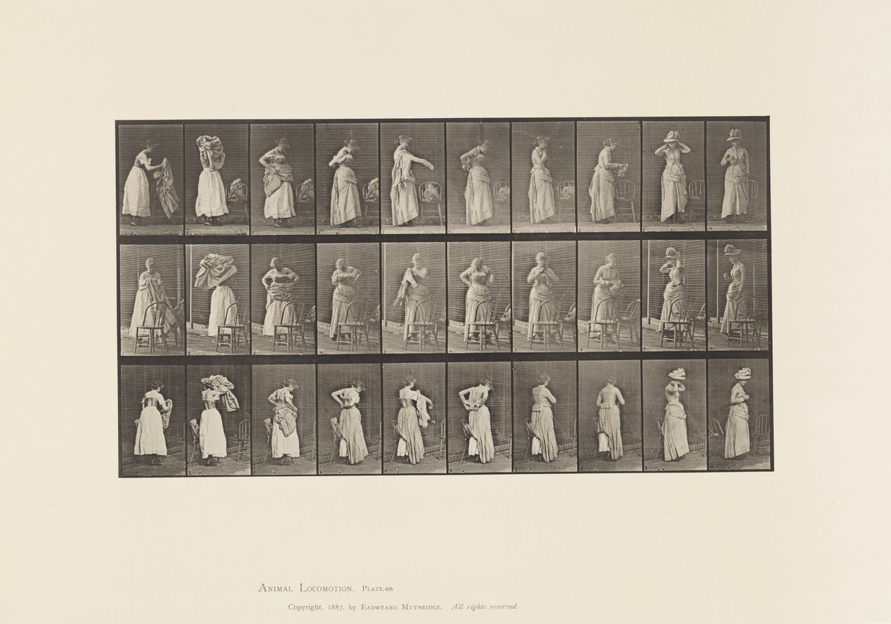 Talíř 495. Různé fáze toalety od Eadweard Muybridge