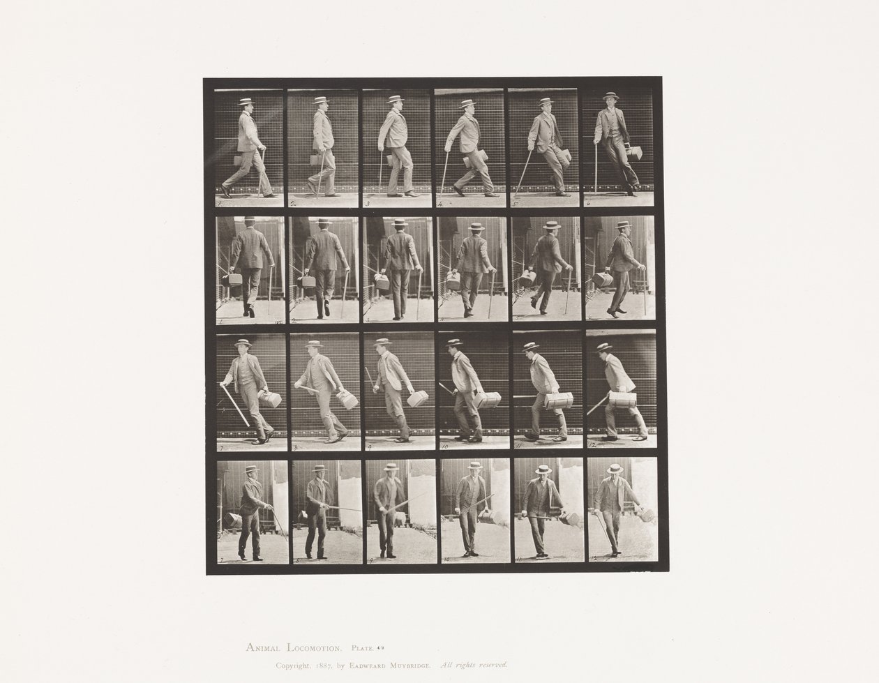 Talíř 49. Rychlá chůze a otáčení od Eadweard Muybridge