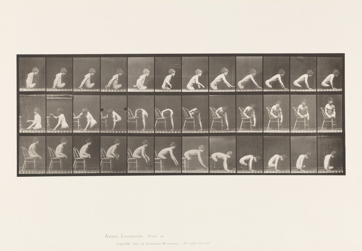 Deska 538. Dvojitá amputace stehen; Chlapec; A, Pohyb vpřed od Eadweard Muybridge