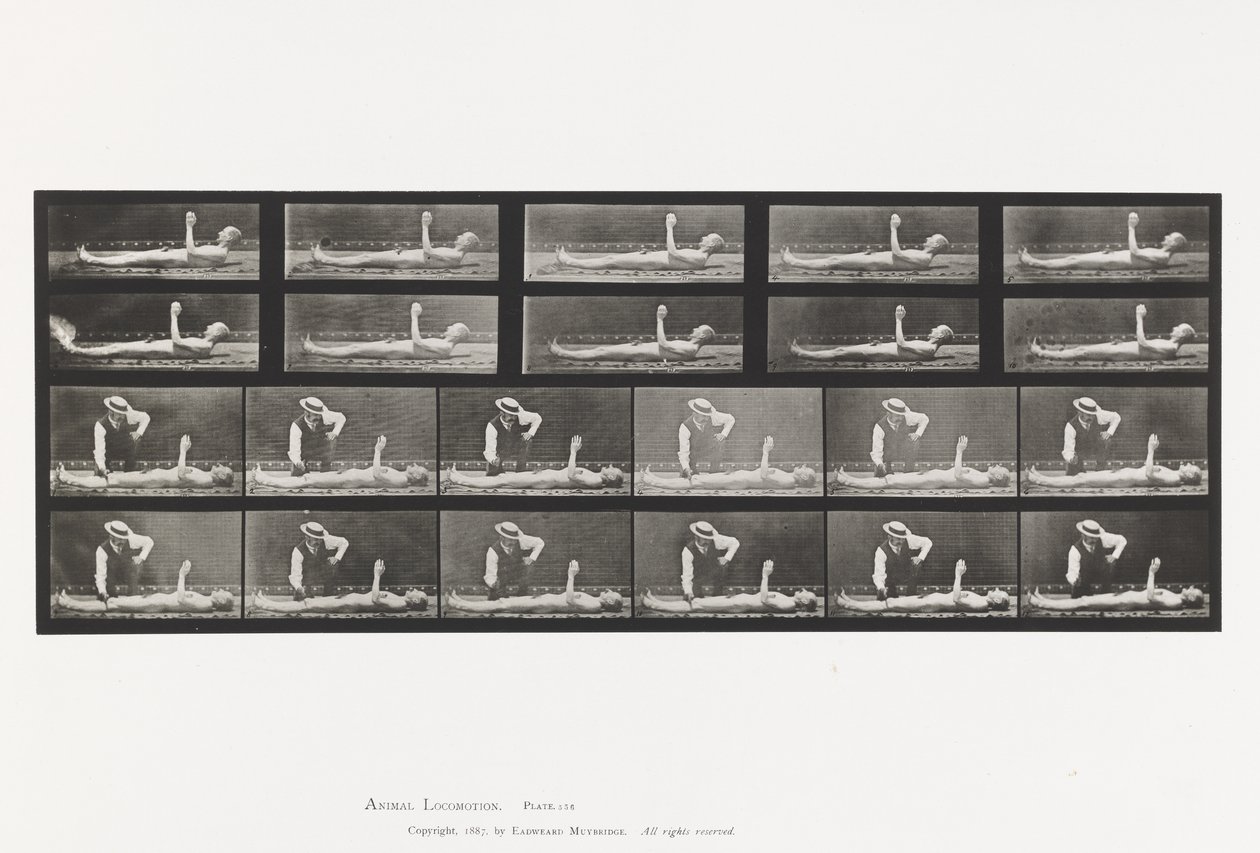 Talíř 556.Místní chorea; A, B, Při ležení od Eadweard Muybridge