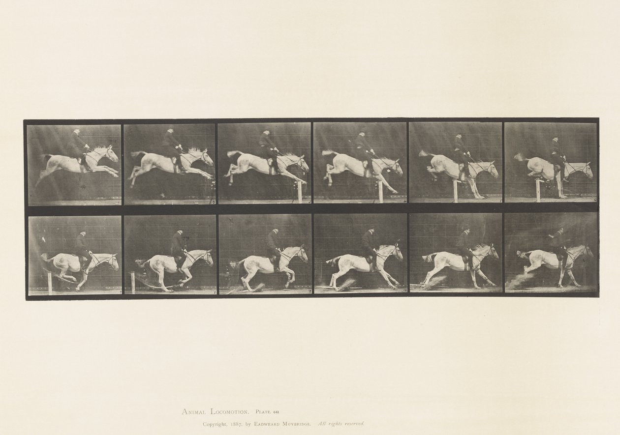 Talíř 641. Skok přes překážku; Sedlo; Klepání přes překážku a od Eadweard Muybridge