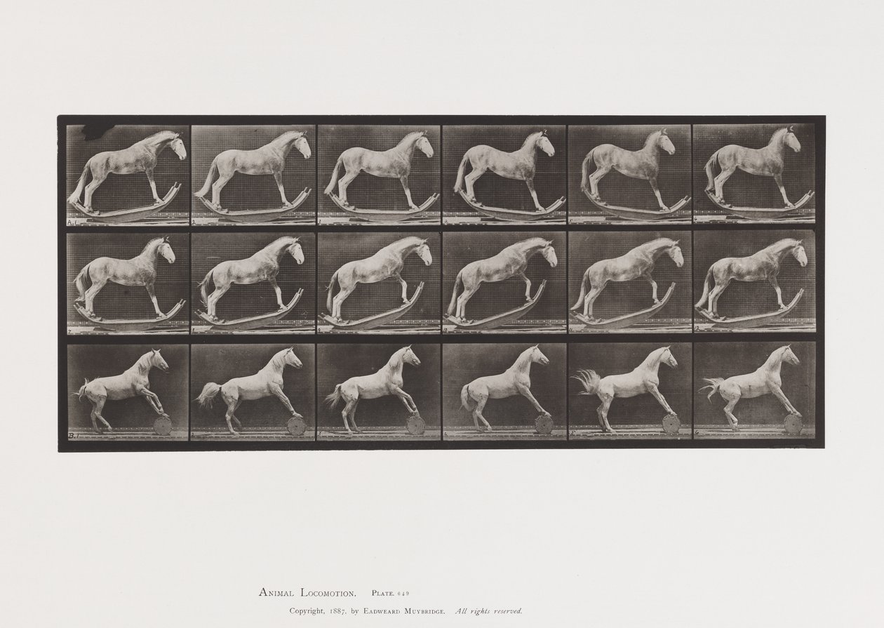 Talíř 649.A, Sršeň, Houpací; B, Eagle, Rolling Barrel, atd. od Eadweard Muybridge