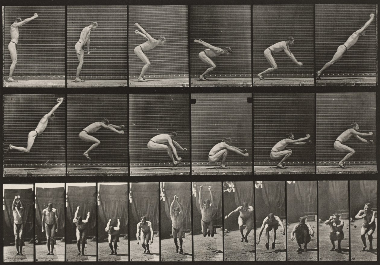 Tabule číslo 163. Skok, skok do dálky z místa od Eadweard Muybridge