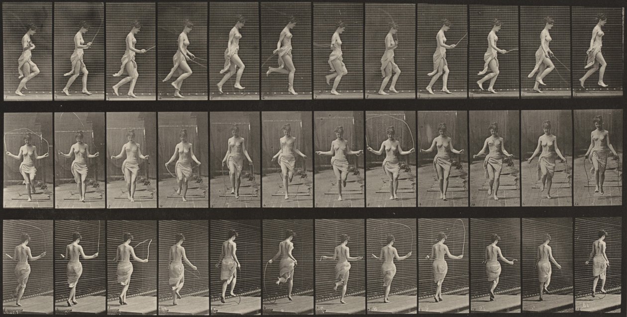 Tabule číslo 174. Běh a skákání přes švihadlo od Eadweard Muybridge