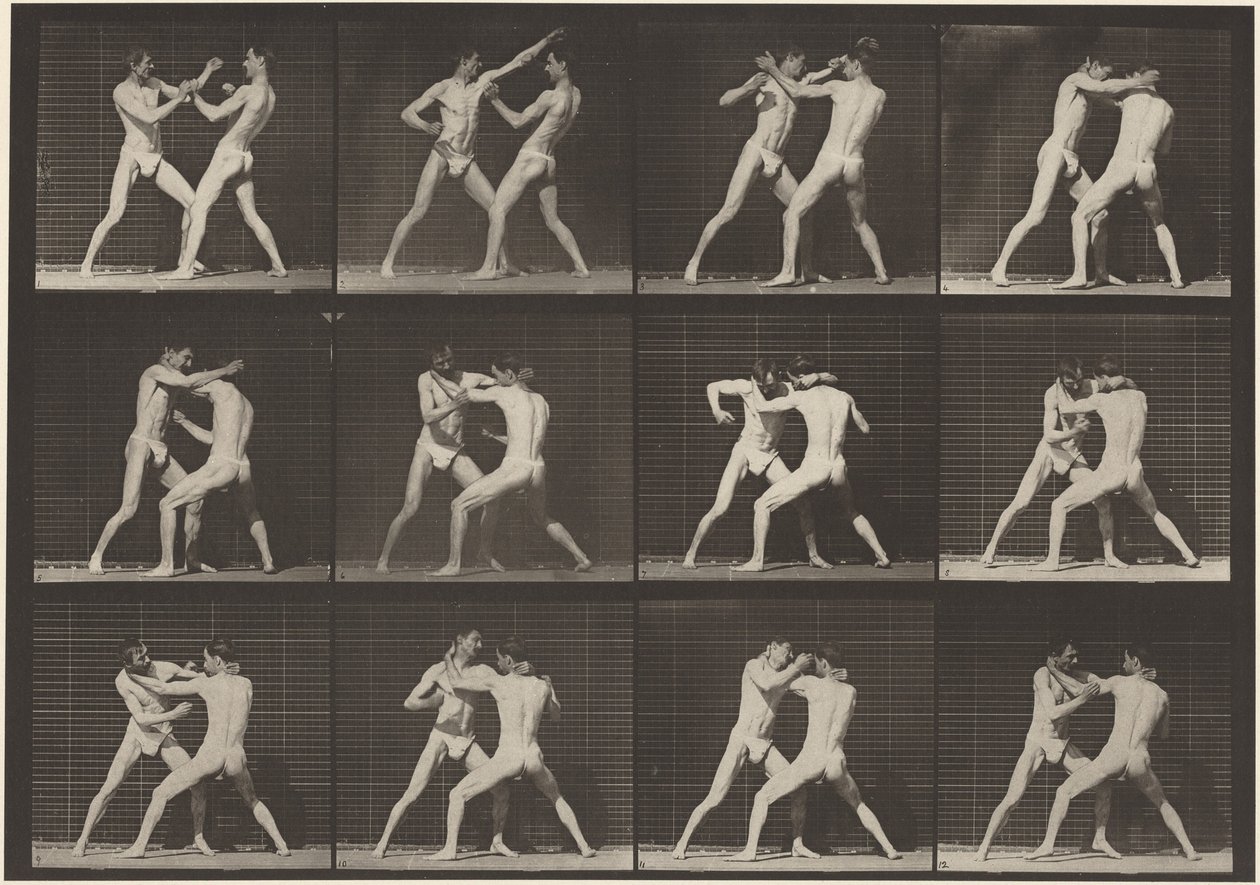 Číslo SPZ 340. Box, otevřená ruka (boty),1887 (foto) od Eadweard Muybridge