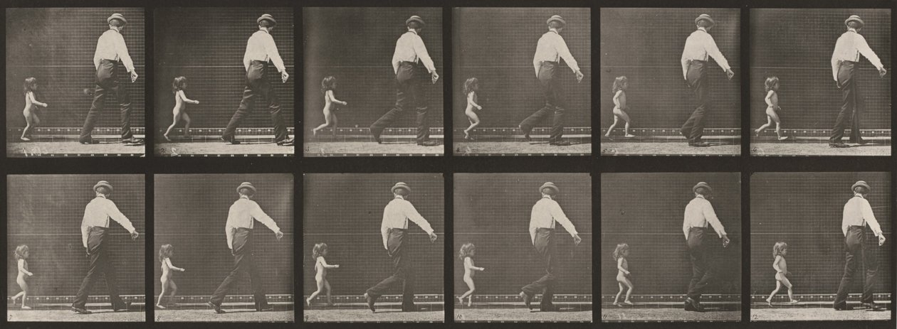 Tabulka číslo 470. Dítě běžící za mužem od Eadweard Muybridge