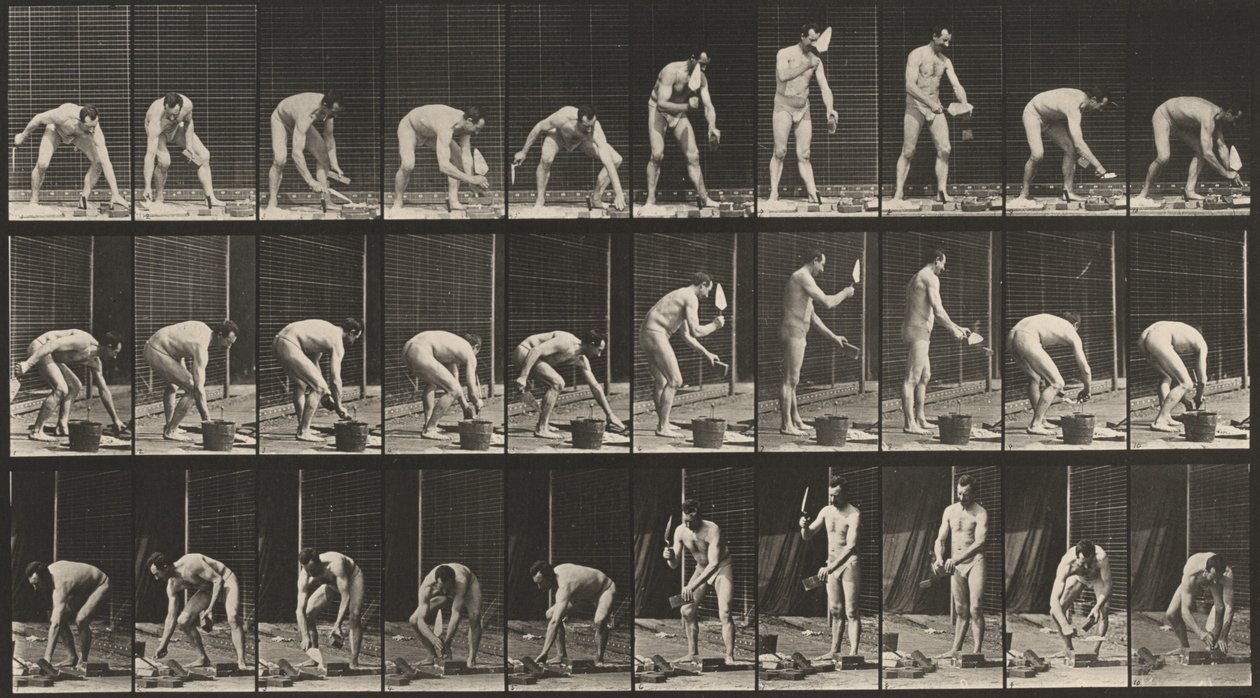 Číslo desky 506. Zednické práce,1887 (foto) od Eadweard Muybridge
