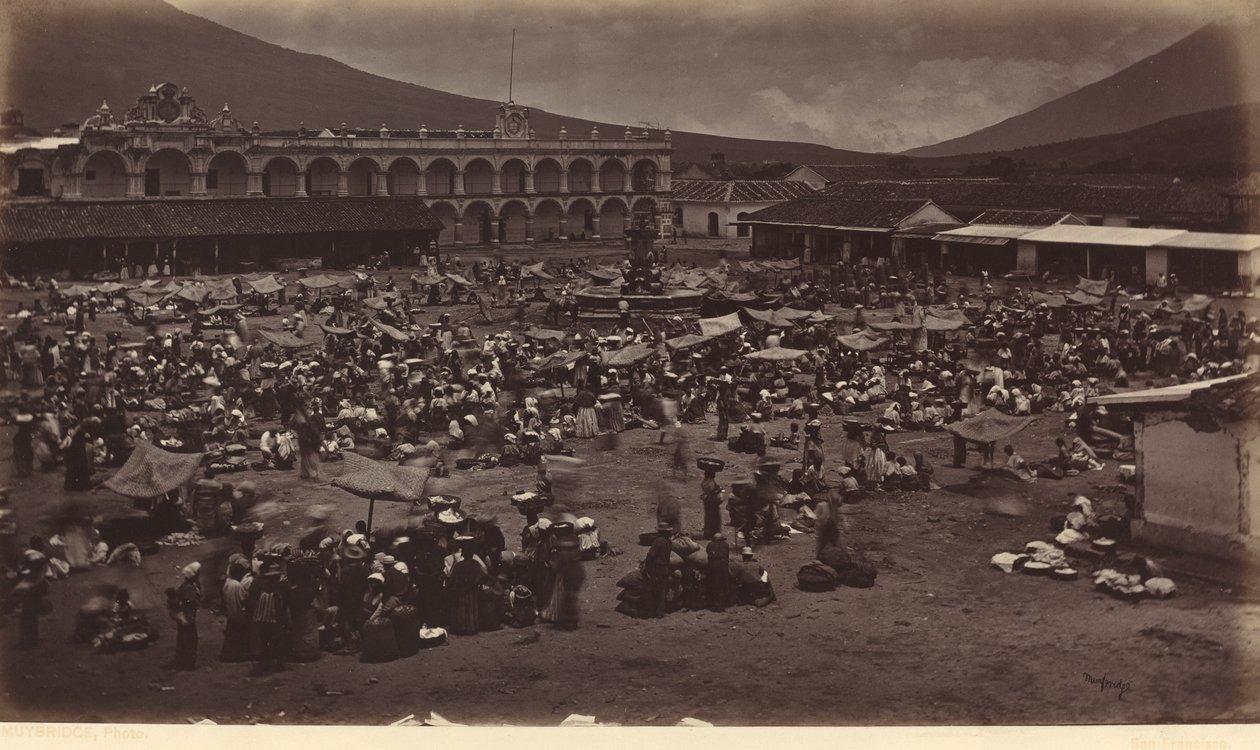 Plaza a místokrálský palác-Antigua de Guatemala od Eadweard Muybridge
