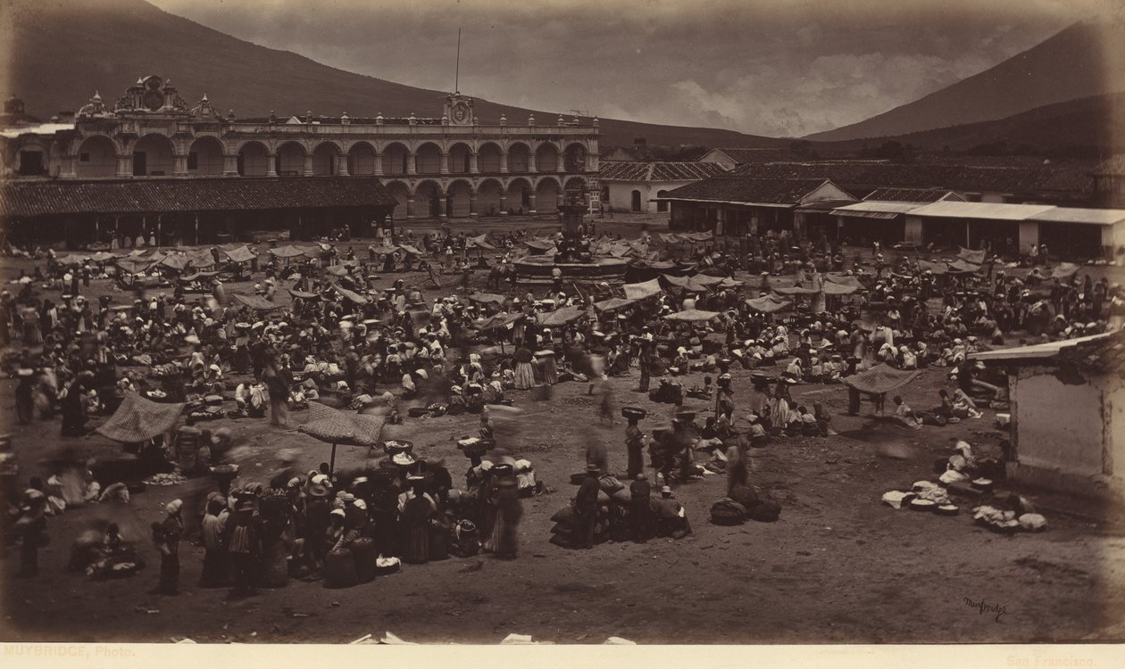Náměstí a místokrálovský palác, Antigua Guatemala od Eadweard Muybridge