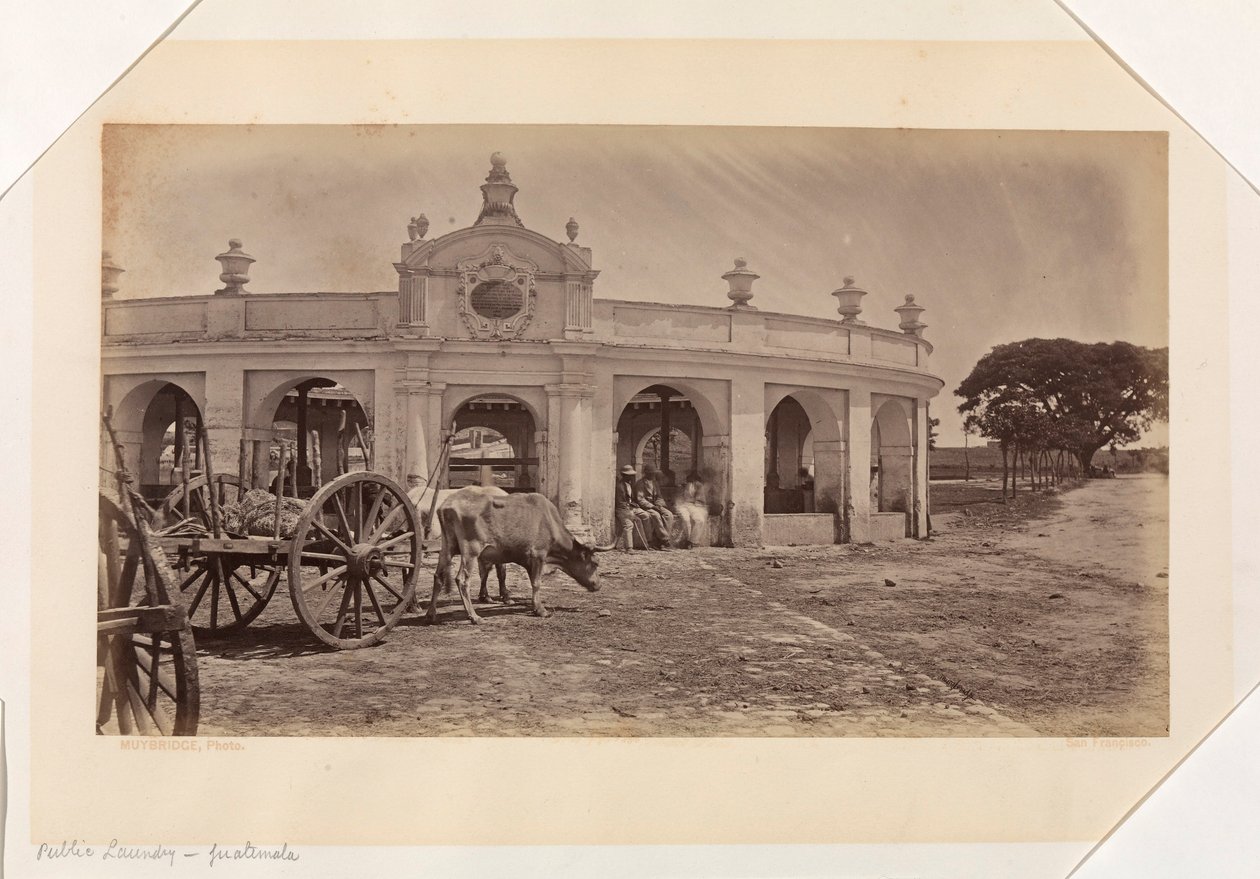 Veřejná prádelna, Guatemala od Eadweard Muybridge