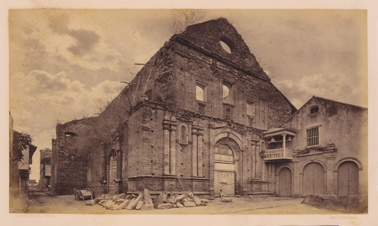 Zříceniny kostela San Domingo v Panamě od Eadweard Muybridge