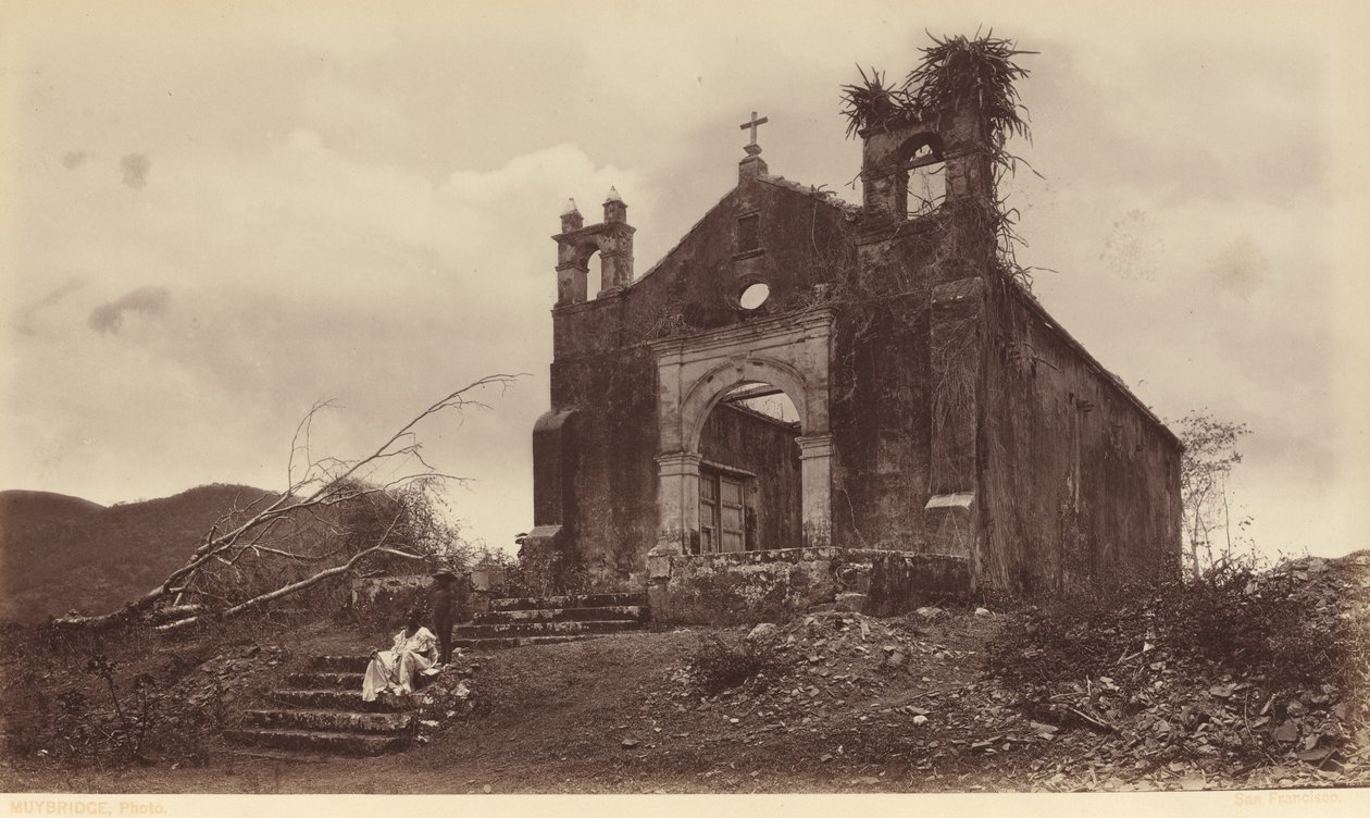 Ruiny kostela San Miguel, Panama od Eadweard Muybridge