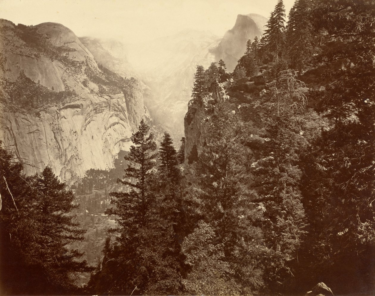 Tenaya Canyon z Union Point, Valley of the Yosemite od Eadweard Muybridge