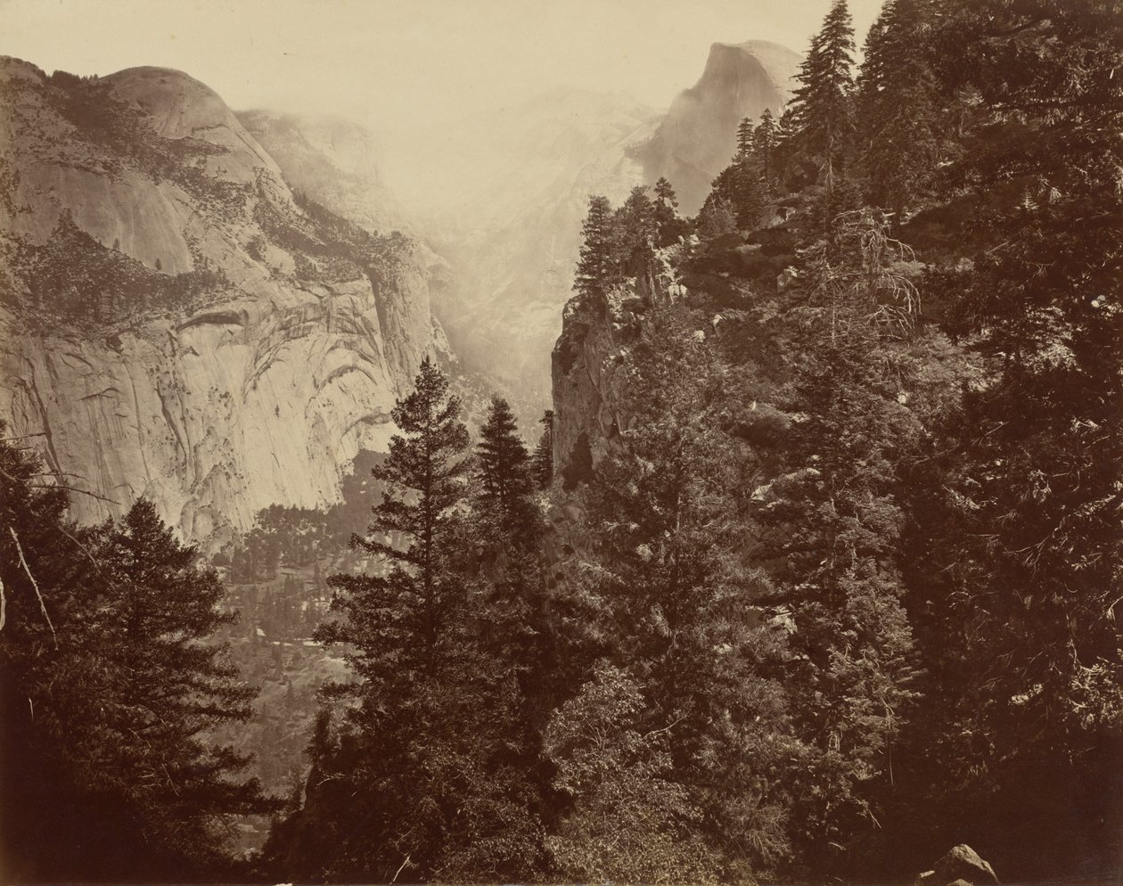 Kaňon Tenaya z Union Point, údolí Yosemite od Eadweard Muybridge